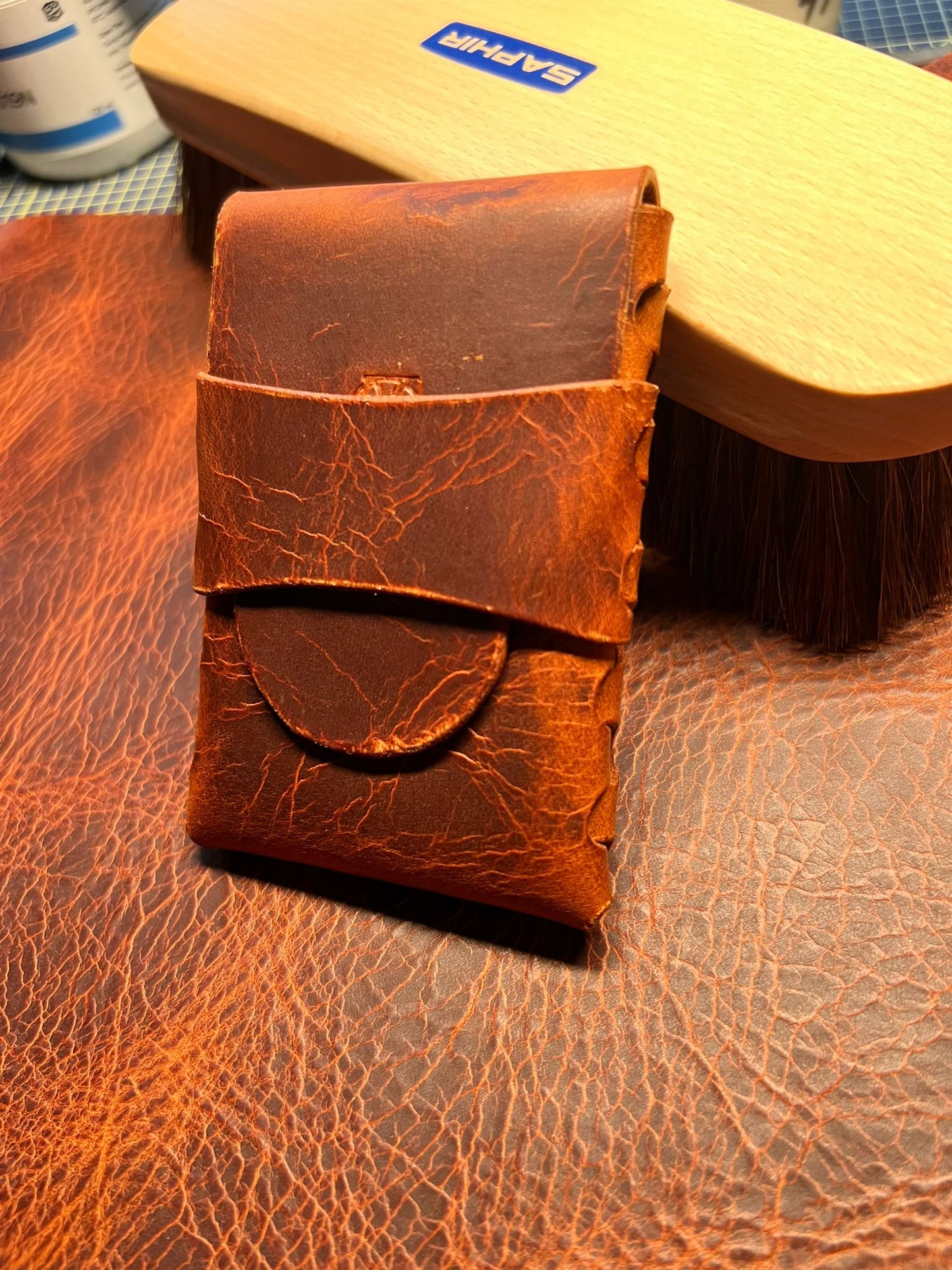 Handcrafted Leather Card Holder Wallet – Minimalist Everyday Carry - S&I Sticker Store