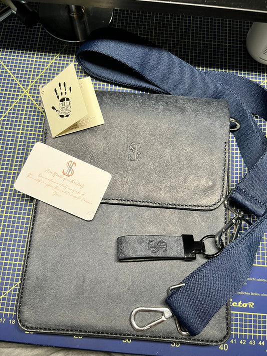Handmade Italian Leather Crossbody Bag – Minimalist Artisan Design - S&I Sticker Store